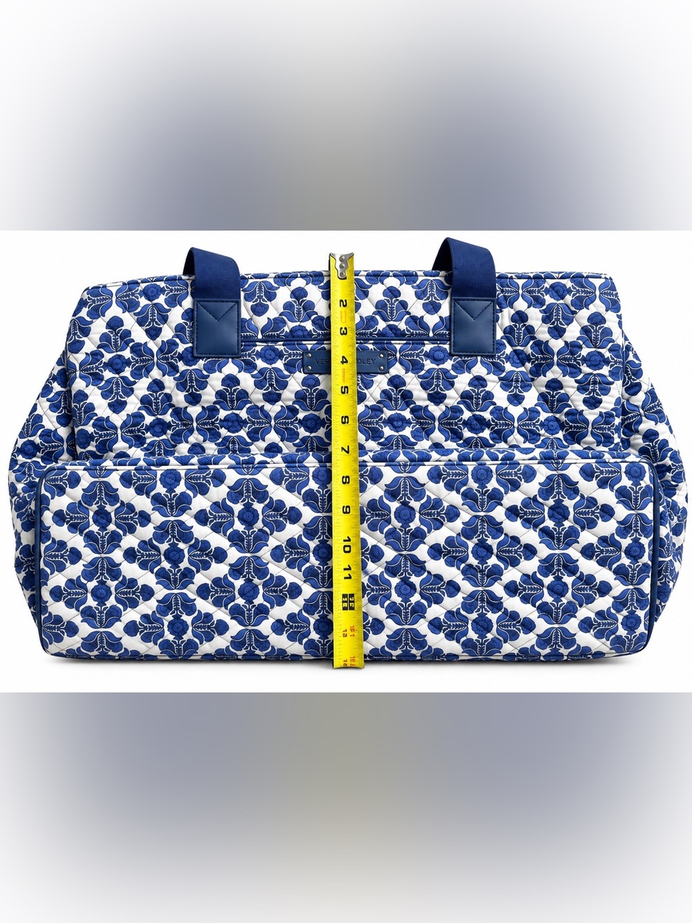 Vera Bradley East West Tote Blue & White Large Travel Bag